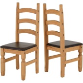 Corona Dining Chair (Pair) Dwp/Brown Pu